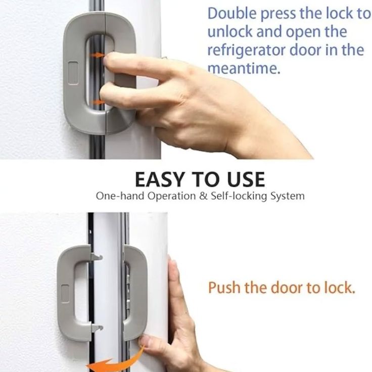 Fridge Lock – Child Safety Refrigerator Door Lock | Self-Adhesive Baby Proof Lock for Fridge, Freezer, Cabinets & Drawers**