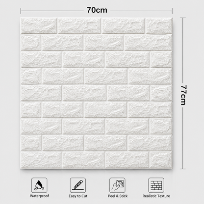3D Wall Brick Sheet, 3D Brick Wall Panel, 3D Brick Wallpaper, Self Adhesive Wall Sheet,
