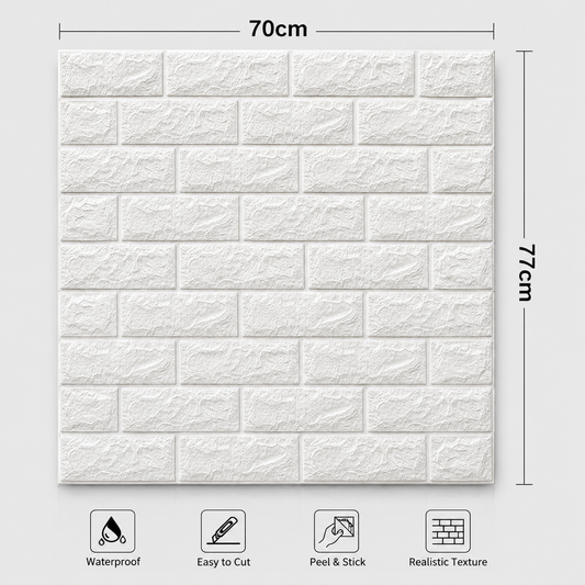 3D Wall Brick Sheet, 3D Brick Wall Panel, 3D Brick Wallpaper, Self Adhesive Wall Sheet,