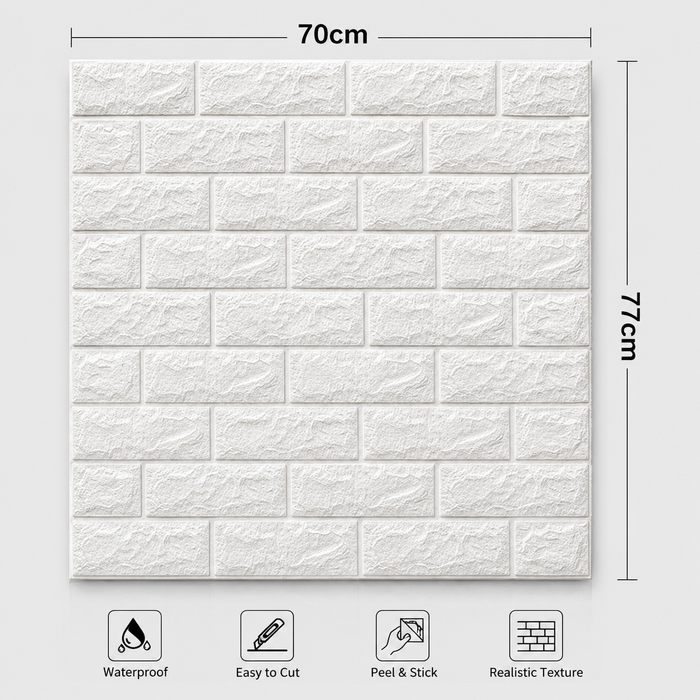 3D Wall Brick Sheet, 3D Brick Wall Panel, 3D Brick Wallpaper, Self Adhesive Wall Sheet,