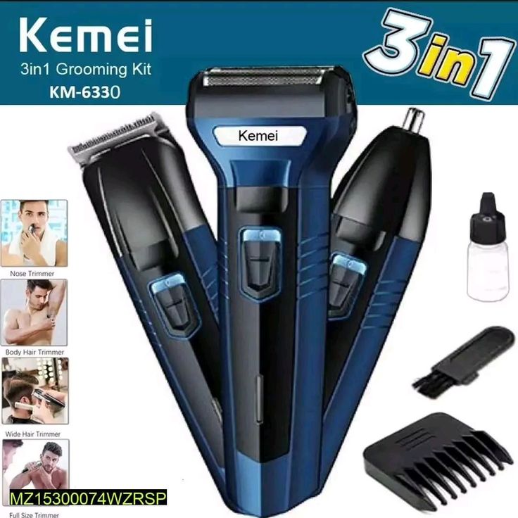 3 in 1 Shaving Machine for Men – Rechargeable Electric Shaver, Hair Clipper & Beard Trimmer