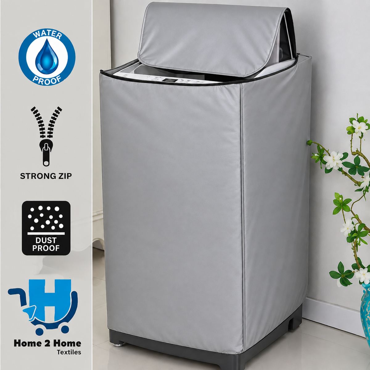 Premium Waterproof Washing Machine Cover – Dustproof, Sunproof & All-Weather Protection
