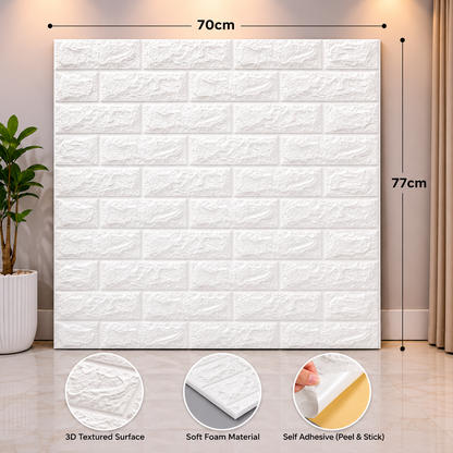 3D Wall Brick Sheet, 3D Brick Wall Panel, 3D Brick Wallpaper, Self Adhesive Wall Sheet,
