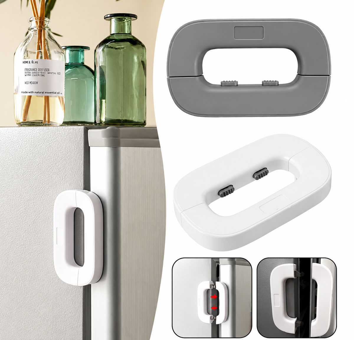 Fridge Lock – Child Safety Refrigerator Door Lock | Self-Adhesive Baby Proof Lock for Fridge, Freezer, Cabinets & Drawers**