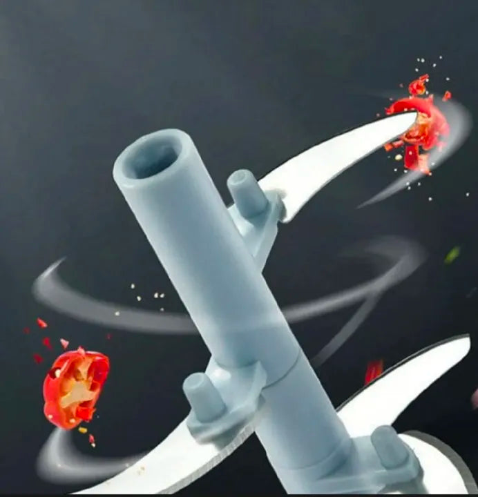 5-Blade Manual Food Chopper 500ml – Hand Pull & Push Vegetable, Onion, Garlic & Meat Cutter