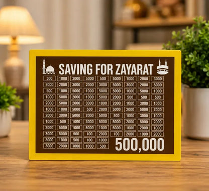Wooden Umrah Saving Box – Premium 210,000 Goal Money Box